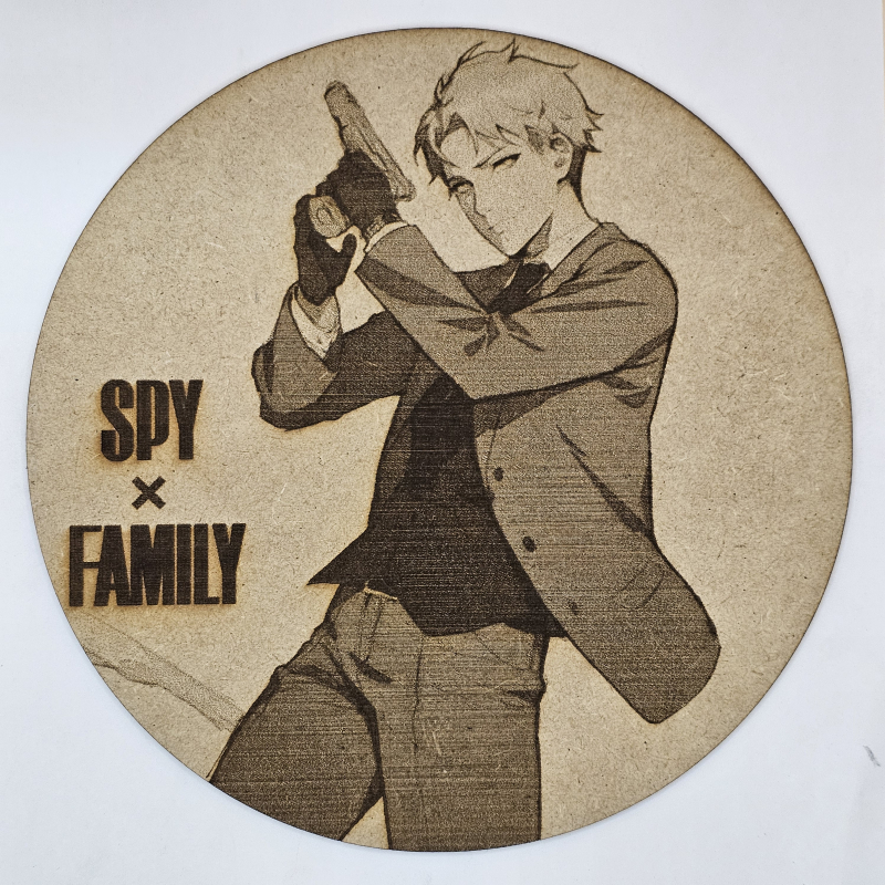 Cuadro decorativo MDF grabado láser estilo anime manga de Loid Forger