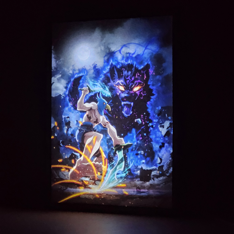Lámpara LED de Sunraku enfrentándose a Lycagon the Nightslayer en Shangri-La Frontier - Galeria
