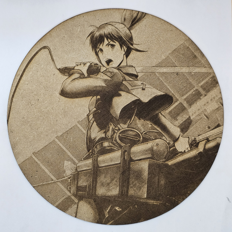 Cuadro decorativo MDF grabado láser estilo anime manga de Sasha Blouse