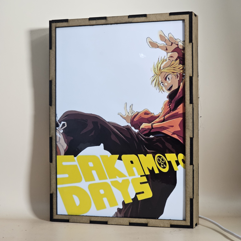 Lámpara LED de Shin Asakura con Taro Sakamoto y personajes de Sakamoto Days - Galeria