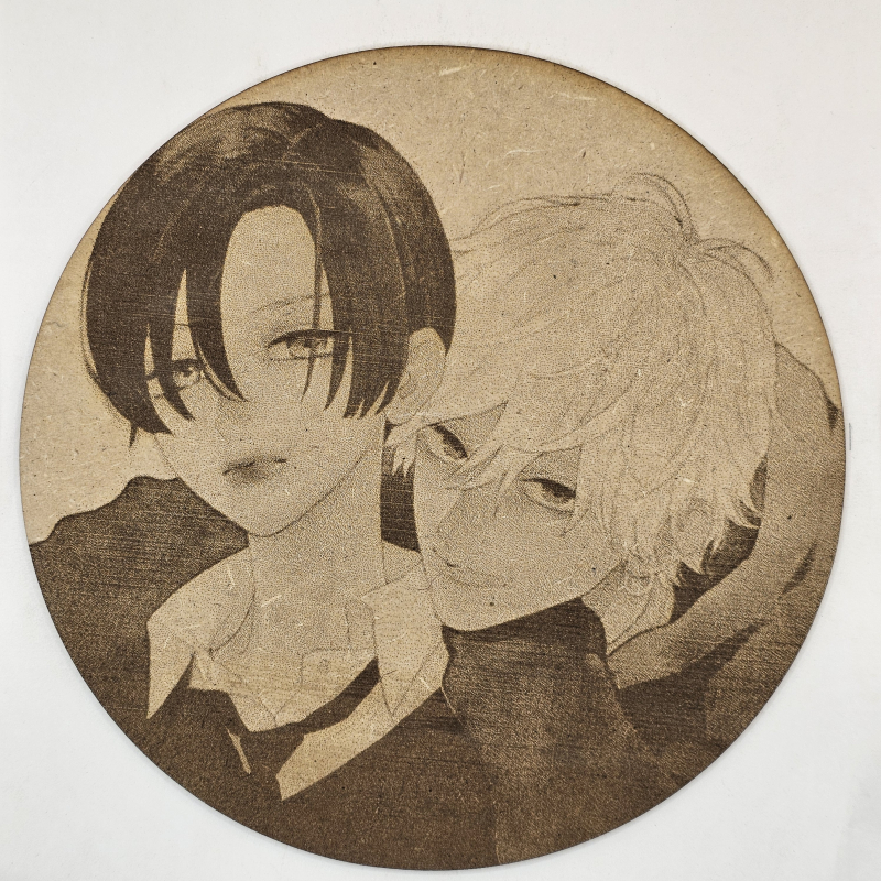grabado laser en mdf ánime/manga, Yoi Takiguchi y Ichimura Shiro, Uruwashi no Yoi no Tsuki , decoración otaku, decoración ánime/manga