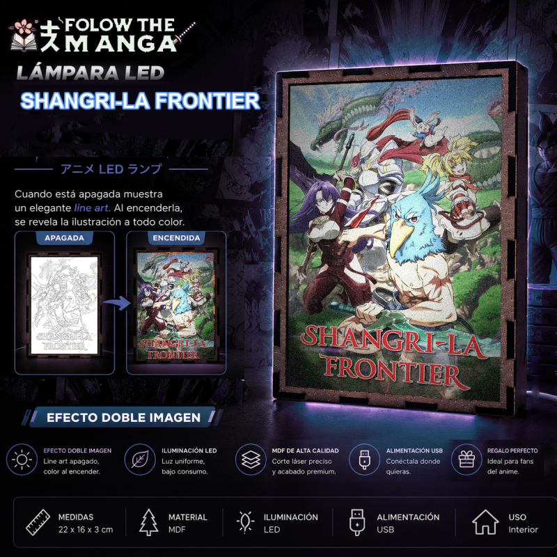 Lámpara LED del grupo de Shangri-La Frontier con Sunraku, Arthur Pencilgon, OiKatzo, Psyger-0 y Emul