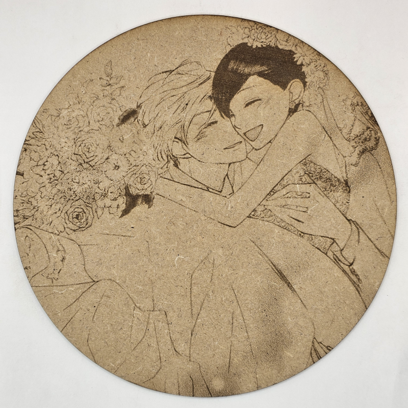 grabado laser en mdf ánime/manga, Haruhi Fujioka y Tamaki Suoh, Ouran High School Host Club , decoración otaku, decoración ánime/manga