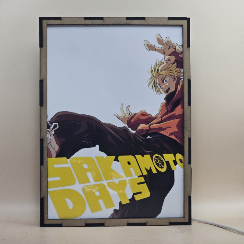 Lámpara LED de Shin Asakura con Taro Sakamoto y personajes de Sakamoto Days - Galeria