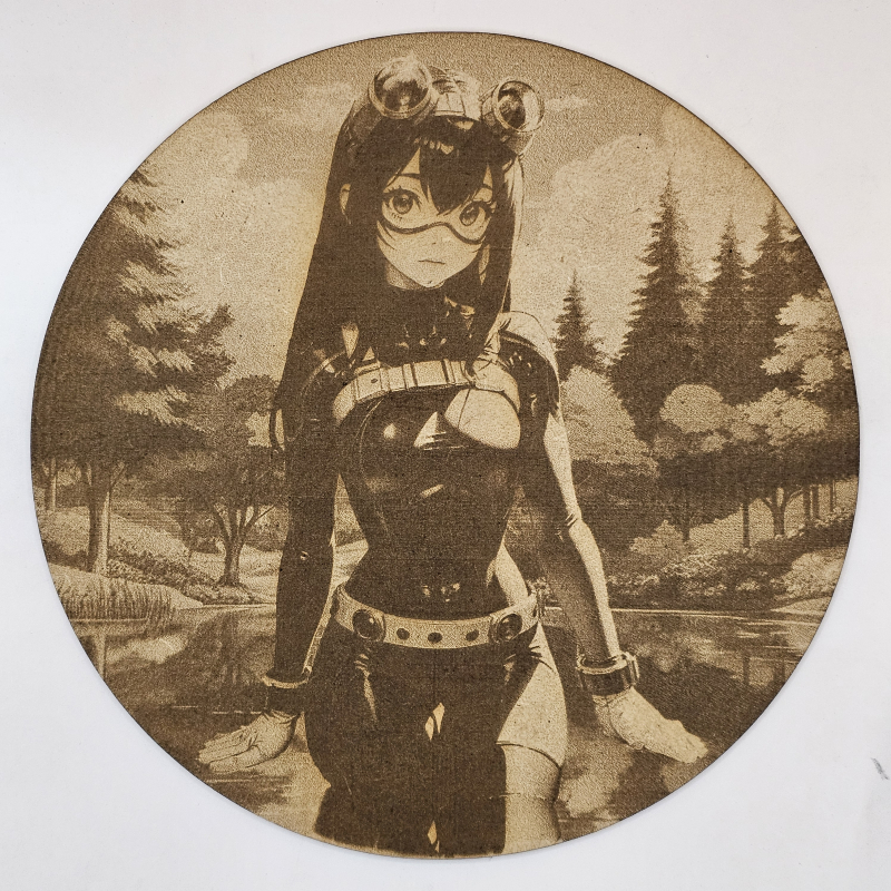 Cuadro decorativo MDF grabado láser estilo anime manga de Tsuyu Asui