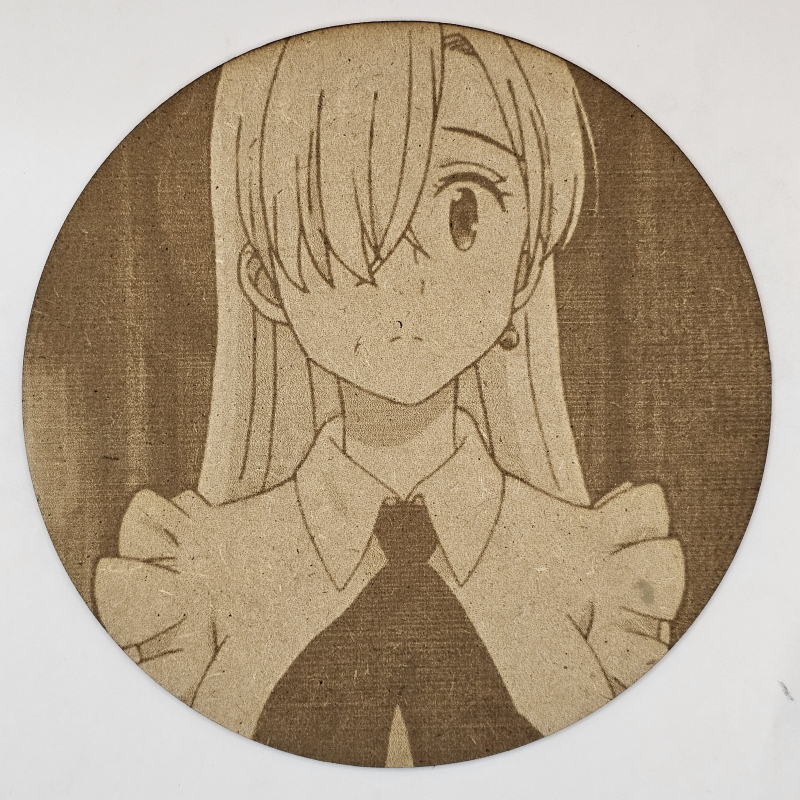 Cuadro decorativo MDF grabado láser estilo anime manga de Elizabeth Liones