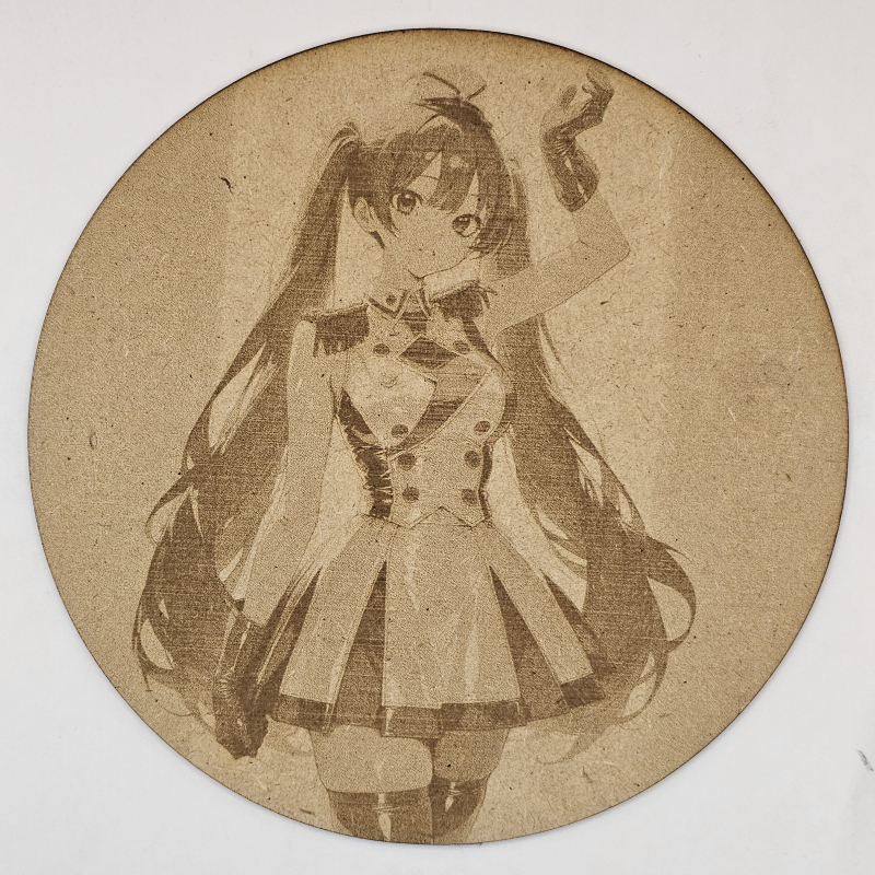 Cuadro decorativo MDF grabado láser estilo anime manga de Miku Hatsune vestida de Majorette