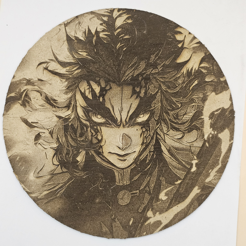 grabado laser en mdf ánime/manga, Kyōjurō Rengoku, Kimetsu no Yaiba , decoración otaku, decoración ánime/manga