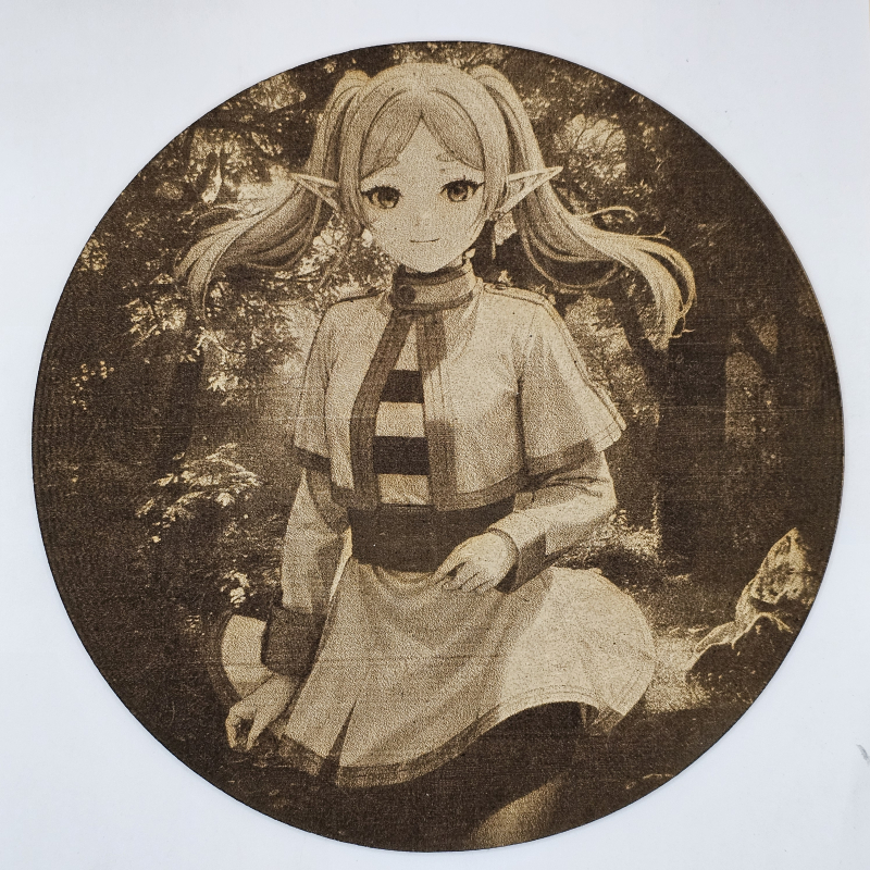Cuadro decorativo MDF grabado láser estilo anime manga de Frieren