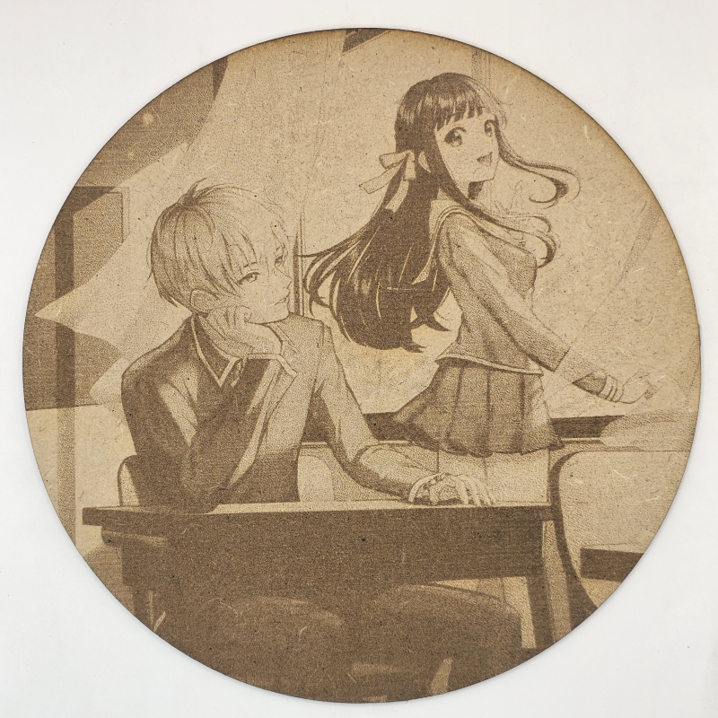 grabado laser en mdf ánime/manga, Tohru Honda y Kyo Sohma, Fruit Basket , decoración otaku, decoración ánime/manga