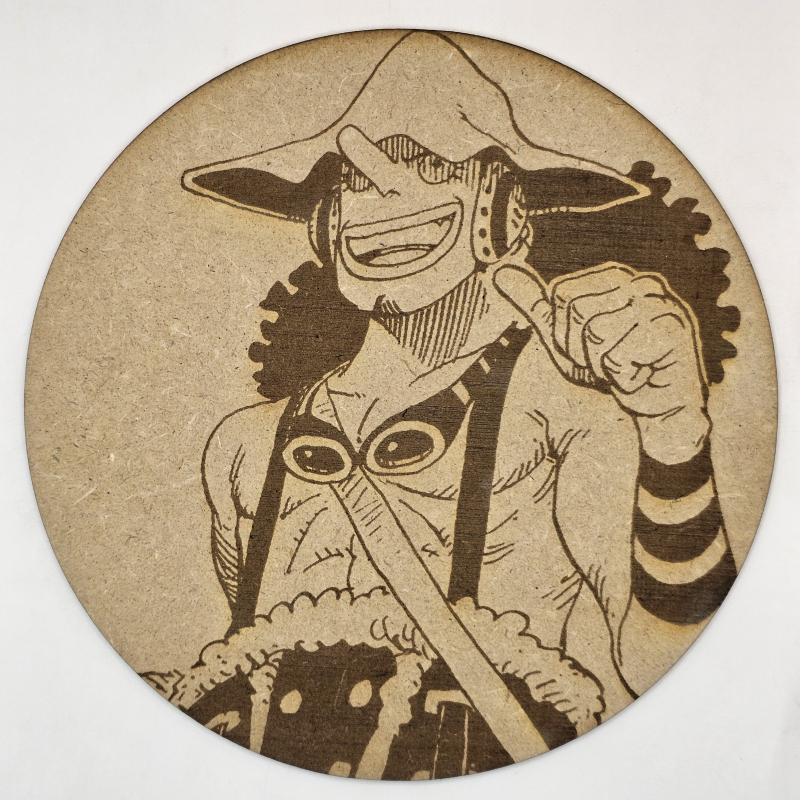 grabado laser en mdf ánime/manga, Usopp, One Piece , decoración otaku, decoración ánime/manga
