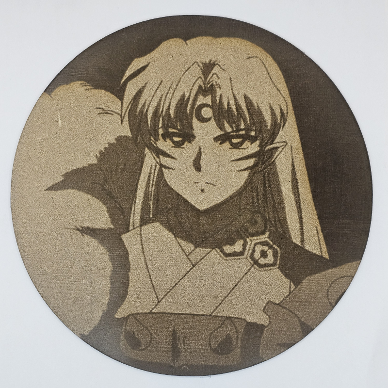 Cuadro decorativo MDF grabado láser estilo anime manga de Sesshomaru