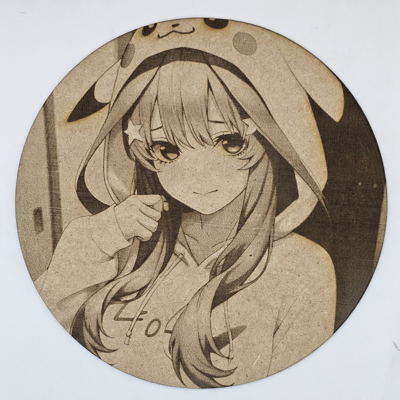 Cuadro decorativo MDF grabado láser estilo anime manga de Itsuki Nakano